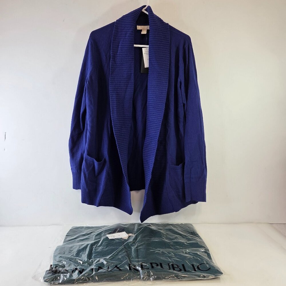 Banana Republic Open Cardigan Shawl Sweater Bundle Blue Green Size XL New w/ Tag